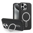 For iPhone 15 Shield MagSafe Magnetic Holder Phone Case(Black) - iPhone 15 Cases by PMC TechLife | Online Shopping South Africa | PMC TechLife