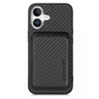 For iPhone 16 Plus Carbon Fiber Leather Card Magsafe Phone Case(Black) - iPhone 16 Plus Cases by PMC TechLife | Online Shopping South Africa | PMC TechLife | Buy Now Pay Later Mobicred