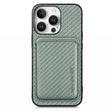 For iPhone 16 Pro Carbon Fiber Leather Card Magsafe Phone Case(Green) - iPhone 16 Pro Cases by PMC TechLife | Online Shopping South Africa | PMC TechLife | Buy Now Pay Later Mobicred