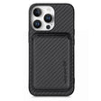 For iPhone 16 Pro Max Carbon Fiber Leather Card Magsafe Phone Case(Black) - iPhone 16 Pro Max Cases by PMC TechLife | Online Shopping South Africa | PMC TechLife | Buy Now Pay Later Mobicred