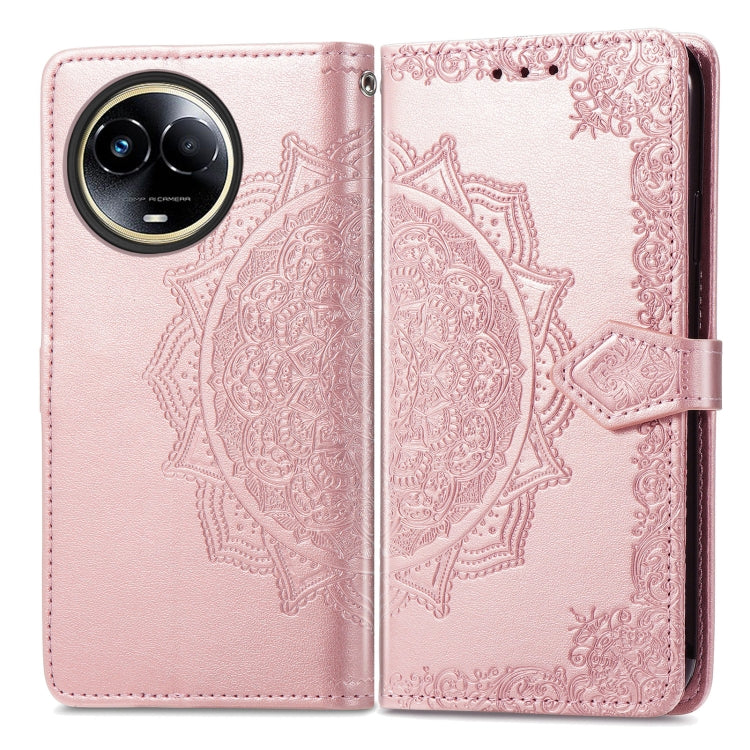 For Realme 11  5G Mandala Flower Embossed Leather Phone Case(Rose Gold)