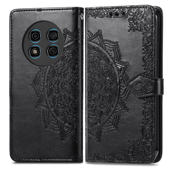 For Ulefone Note 15 Mandala Flower Embossed Leather Phone Case(Black)