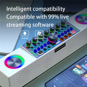 SY8 Live Sound Card All-in-one Machine Speaker Stereo Subwoofer With Mic(White)