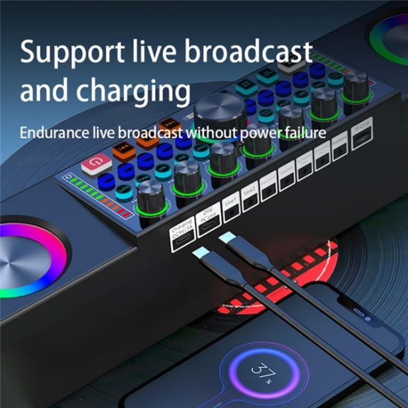 SY8 Live Sound Card All-in-one Machine Speaker Stereo Subwoofer With Mic(Black)