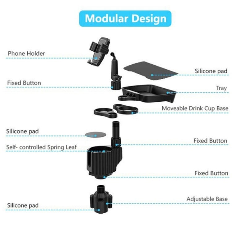 A06 Multifunctional Car Cup Mug Bottle Holder Mobile Phone Mount Stand Food Snack Tray Table(Green)