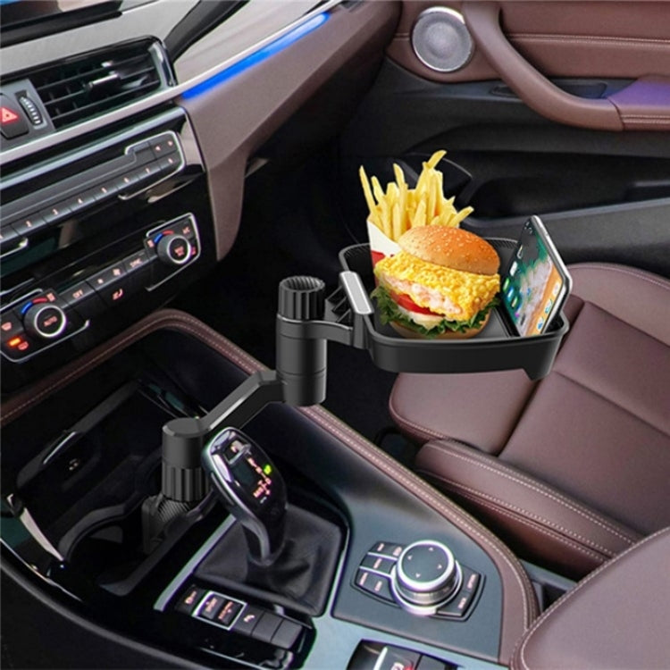 D09 Mobile Phone Stand Plastic Car Cup Holder Mount Food Snack Rotation Tray