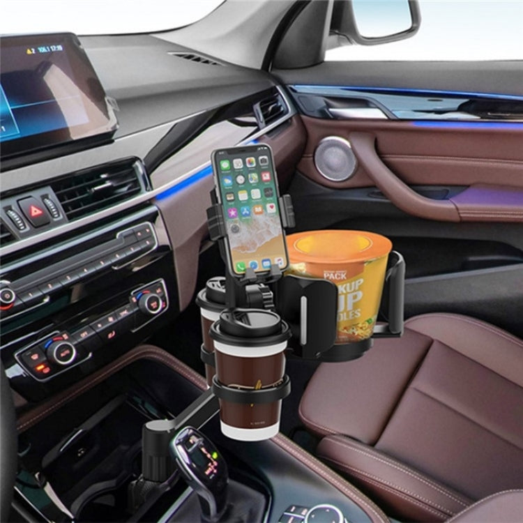D04 Wth 2 Coffee Cup Car Cup Holder Adjustable Rotating Cell Phone Car Mount Holder(Green)