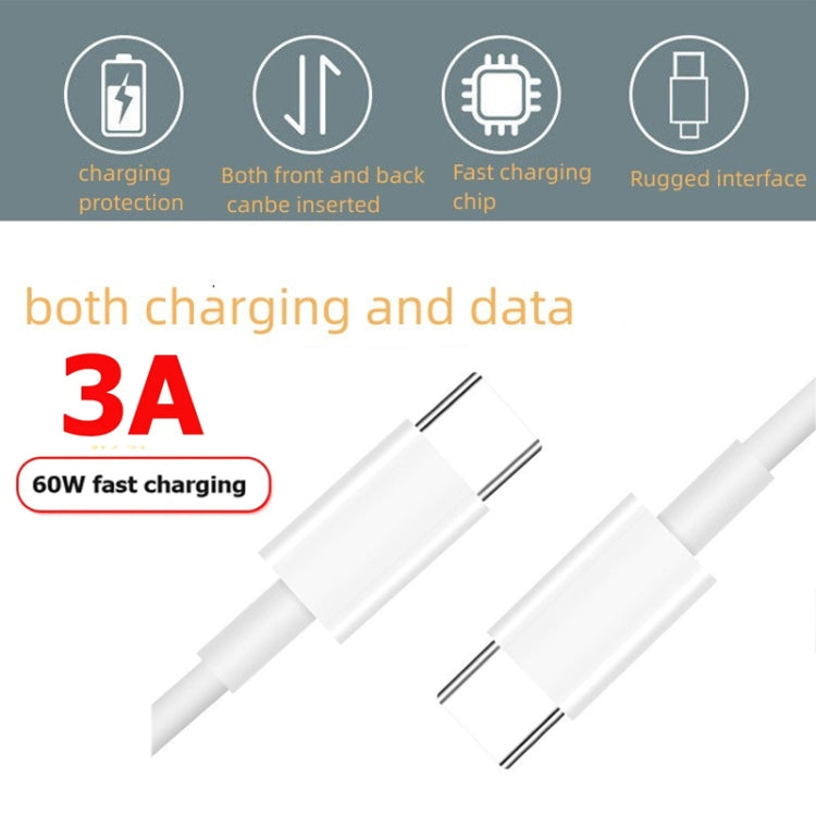 XJ-97 60W 3A USB-C / Type-C to Type-C Fast Charging Data Cable, Cable Length:0.3m