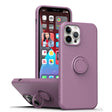 For iPhone 15 Pro Max Ring Kickstand Silicone Phone Case(Purple) - iPhone 15 Pro Max Cases by PMC TechLife | Online Shopping South Africa | PMC TechLife