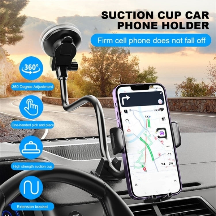X034 Universal Truck Bus Dashboard Flexible Adjustable Windshield Suction Cup Car Phone Holder(Green)