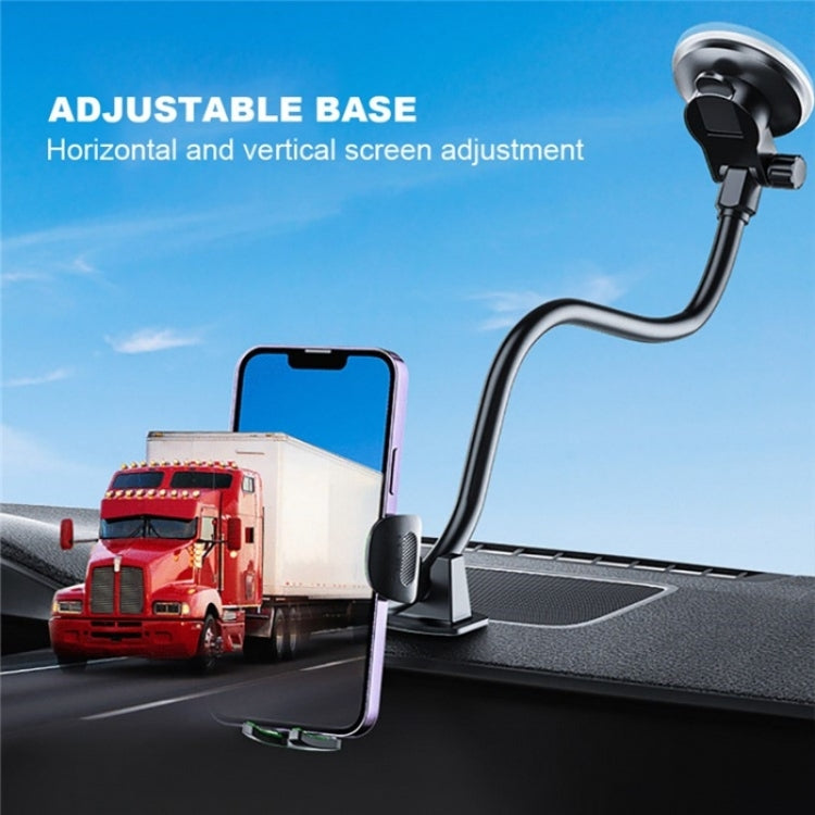 X034 Universal Truck Bus Dashboard Flexible Adjustable Windshield Suction Cup Car Phone Holder(Green)
