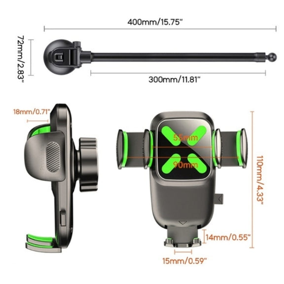 X034 Universal Truck Bus Dashboard Flexible Adjustable Windshield Suction Cup Car Phone Holder(Green)