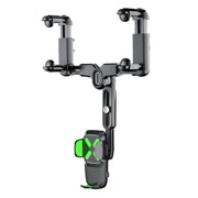 R010 Universal Vehicle Rearview Mirror Phone Holder Multifunctional Retractable Cell Phone Car Mount(Green)