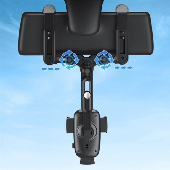 R010 Universal Vehicle Rearview Mirror Phone Holder Multifunctional Retractable Cell Phone Car Mount(Green)