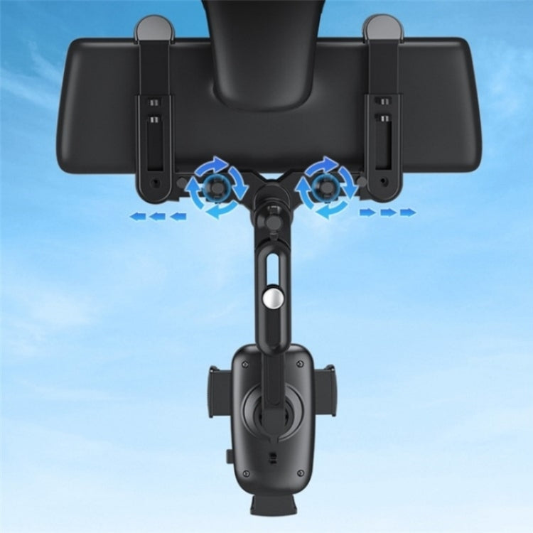 R010 Universal Vehicle Rearview Mirror Phone Holder Multifunctional Retractable Cell Phone Car Mount(Green)