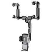 R009 Universal Vehicle Retractable Phone Clip Holder Car Rearview Mirror Cell Phone Mount(Black)