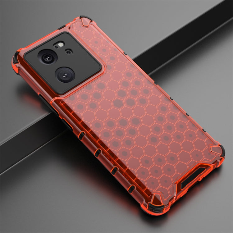 For Redmi K60 Ultra Shockproof Honeycomb Phone Case(Red)