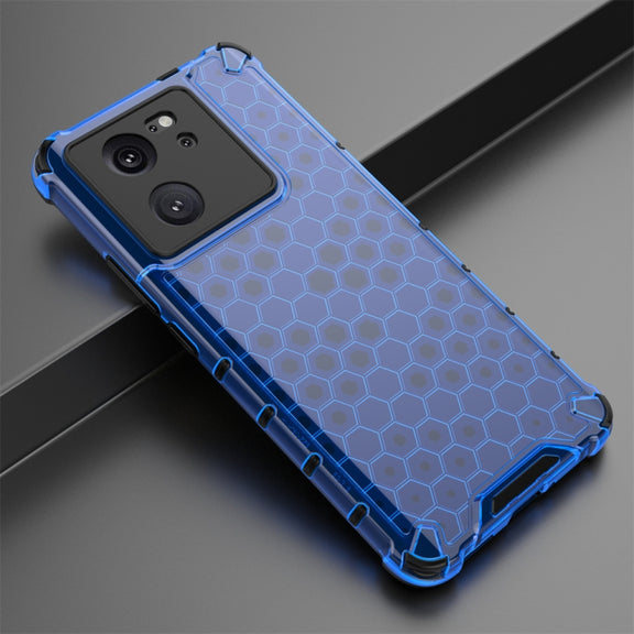 For Redmi K60 Ultra Shockproof Honeycomb Phone Case(Blue)