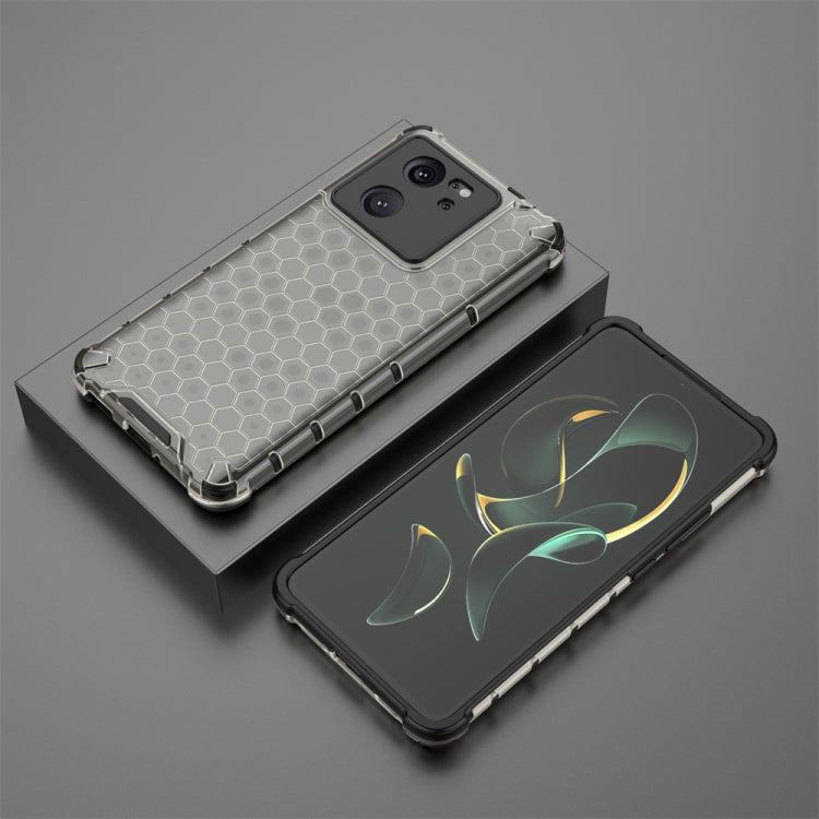 For Xiaomi 13T Pro Shockproof Honeycomb Phone Case(Black)