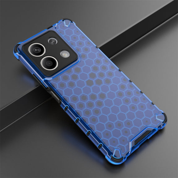 For Redmi Note 13 Shockproof Honeycomb Phone Case(Blue)