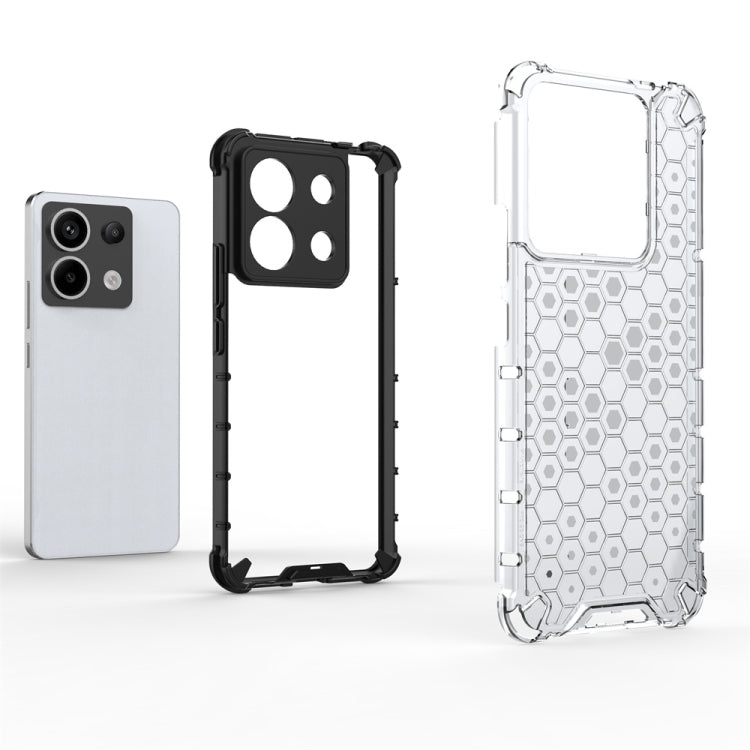For Redmi Note 13 Pro 5G Shockproof Honeycomb Phone Case(Red)