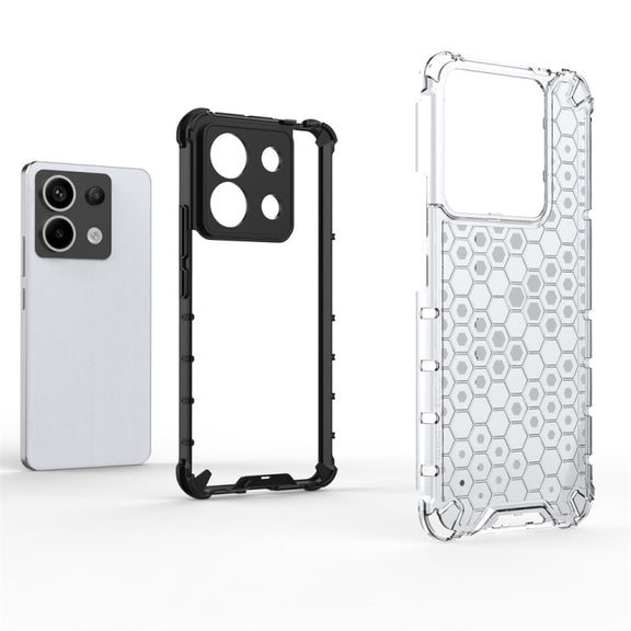 For Redmi Note 13 Pro 5G Shockproof Honeycomb Phone Case(Red)