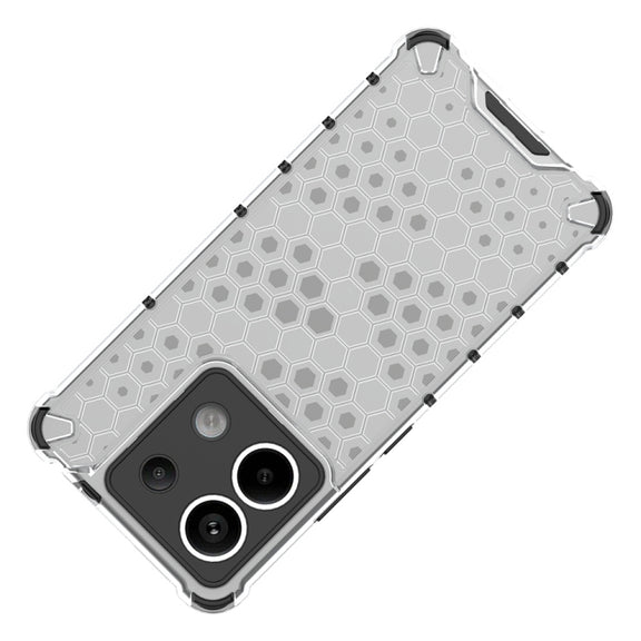 For Redmi Note 13 Pro 5G Shockproof Honeycomb Phone Case(Red)