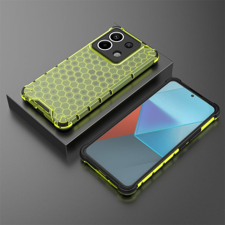 For Redmi Note 13 Pro 5G Shockproof Honeycomb Phone Case(Green)