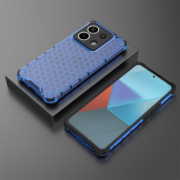 For Redmi Note 13 Pro 5G Shockproof Honeycomb Phone Case(Blue)