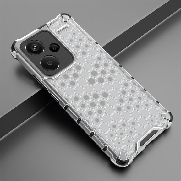 For Redmi Note 13 Pro+ Shockproof Honeycomb Phone Case(White)