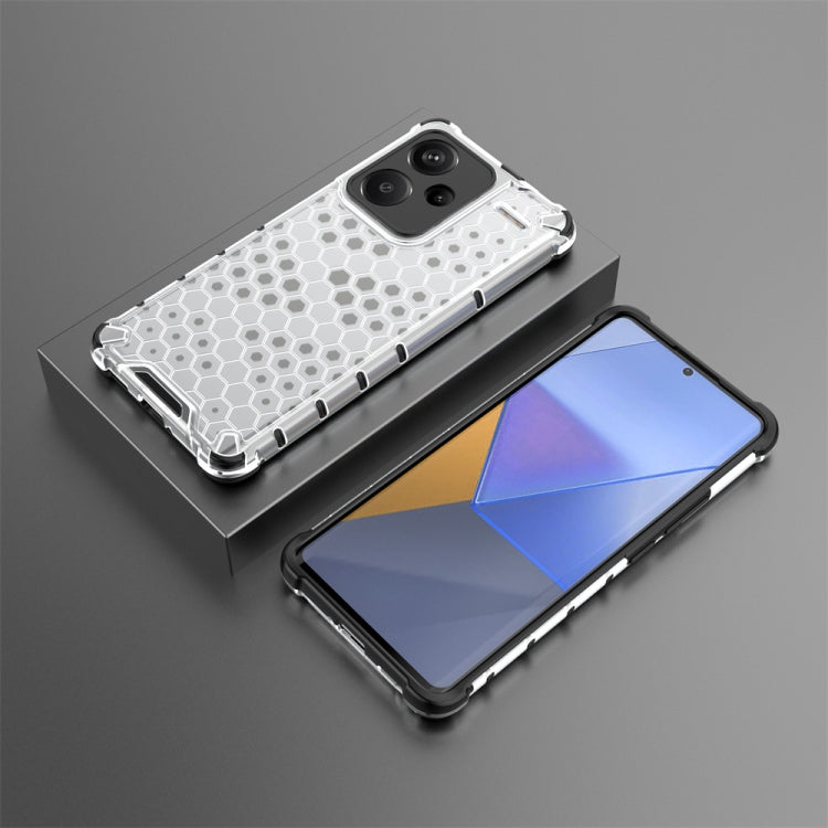 For Redmi Note 13 Pro+ Shockproof Honeycomb Phone Case(White)