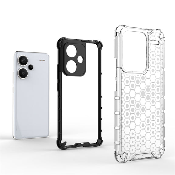 For Redmi Note 13 Pro+ Shockproof Honeycomb Phone Case(White)