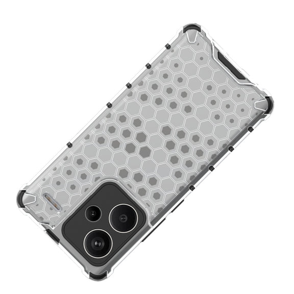 For Redmi Note 13 Pro+ Shockproof Honeycomb Phone Case(White)