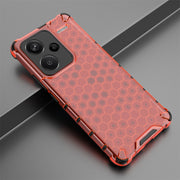 For Redmi Note 13 Pro+ Shockproof Honeycomb Phone Case(Red)