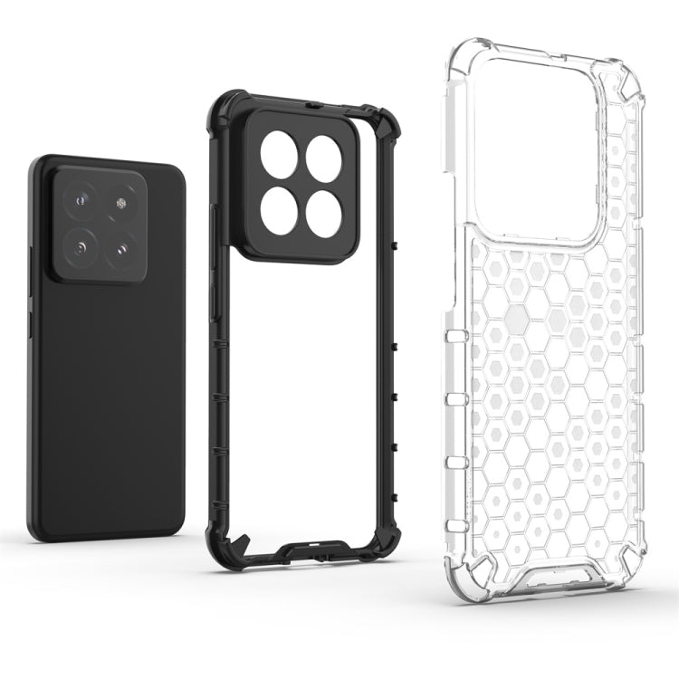For Xiaomi 14 Pro Shockproof Honeycomb Phone Case(Red)