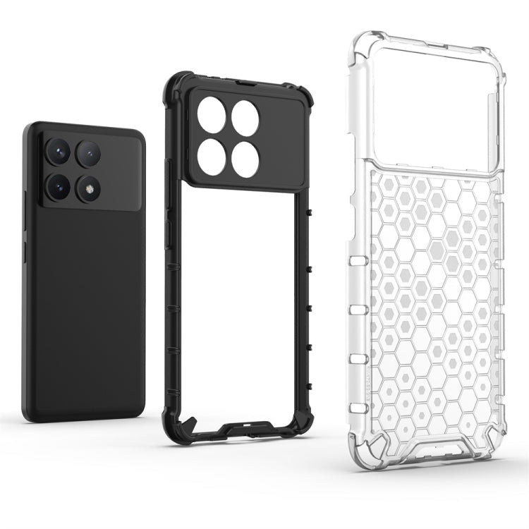 For Redmi K70 Shockproof Honeycomb Phone Case(Red)
