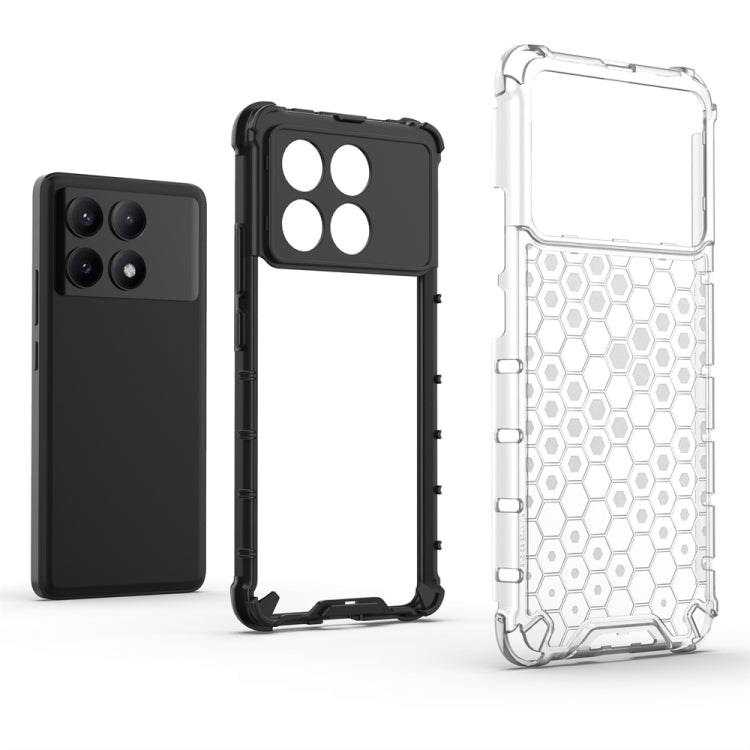 For Redmi K70E Shockproof Honeycomb Phone Case(Blue)