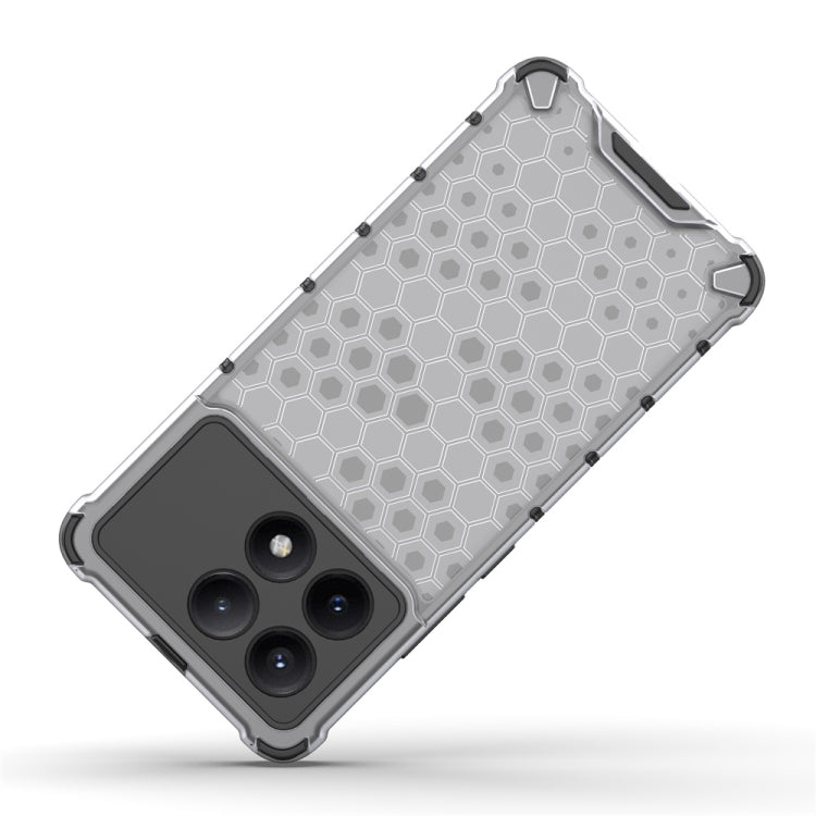 For Redmi K70E Shockproof Honeycomb Phone Case(Blue)