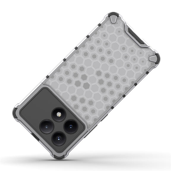 For Redmi K70E Shockproof Honeycomb Phone Case(Blue)