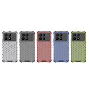 For Redmi K70E Shockproof Honeycomb Phone Case(Blue)