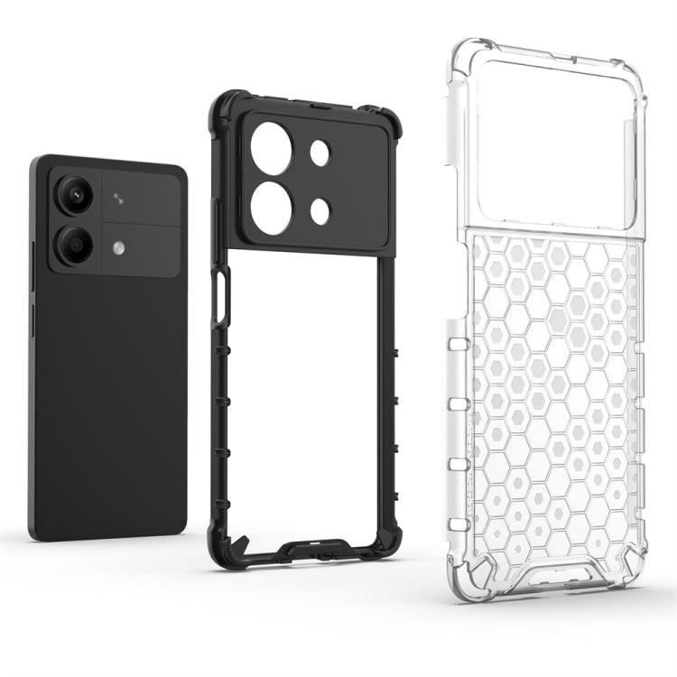 For Redmi Note 13R Pro Shockproof Honeycomb Phone Case(White)