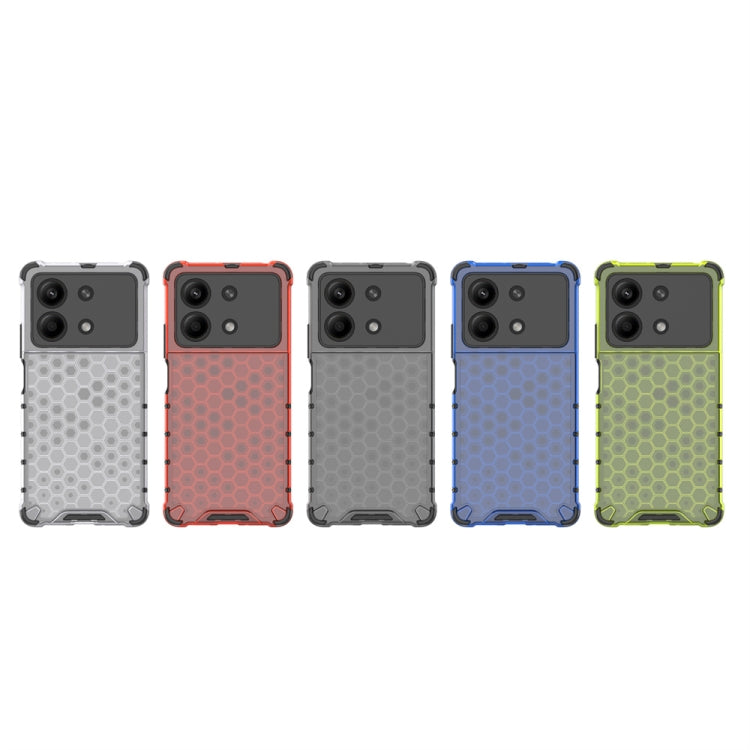 For Redmi Note 13R Pro Shockproof Honeycomb Phone Case(White)