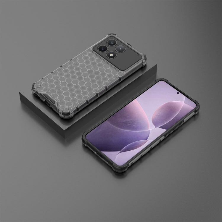 For Xiaomi Poco X6 Pro Shockproof Honeycomb Phone Case(Black)
