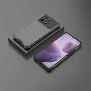 For Xiaomi Poco X6 Pro Shockproof Honeycomb Phone Case(Black)