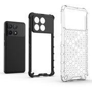 For Xiaomi Poco X6 Pro Shockproof Honeycomb Phone Case(Black)