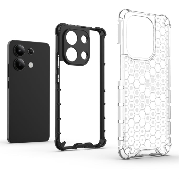 For Redmi Note 13 4G Global Shockproof Honeycomb Phone Case(Red)