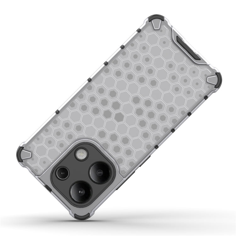 For Redmi Note 13 4G Global Shockproof Honeycomb Phone Case(Red)