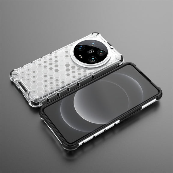For Xiaomi 14 Ultra Shockproof Honeycomb Phone Case(White)