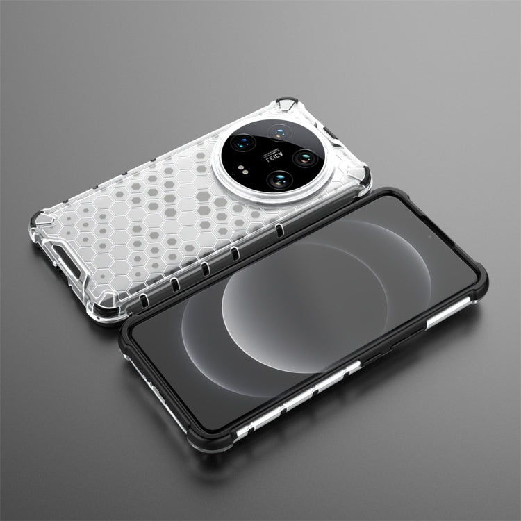 For Xiaomi 14 Ultra Shockproof Honeycomb Phone Case(White)