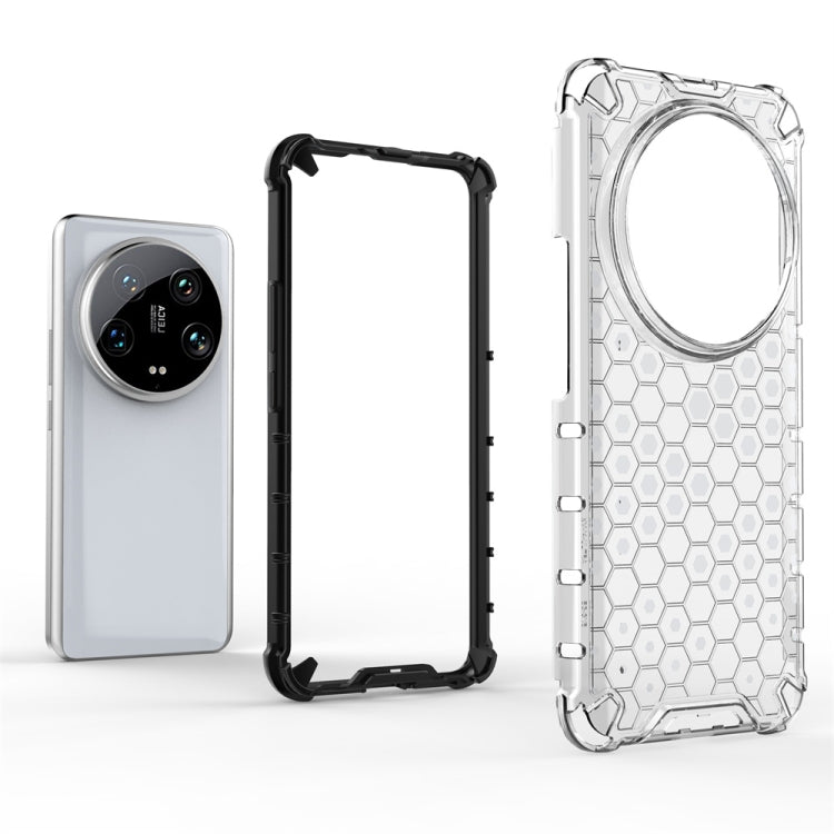 For Xiaomi 14 Ultra Shockproof Honeycomb Phone Case(White)